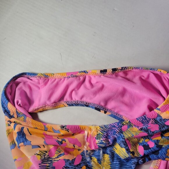 Jessica Simpson Lip Gloss Women Abstract One-Shoulder Cutout Swimsuit Size XL - Picture 7 of 7